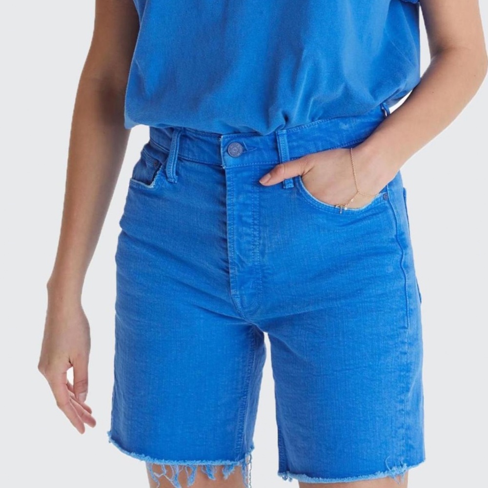 Mother Denim "The Tripper" Fray Shorts in Daphne